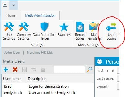 user login